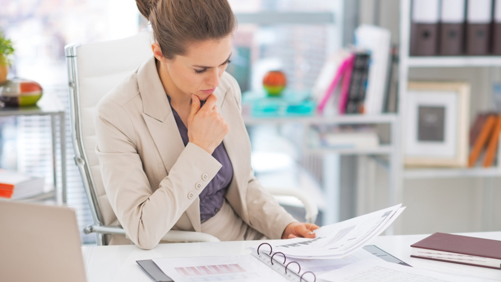 woman reviewing finances
