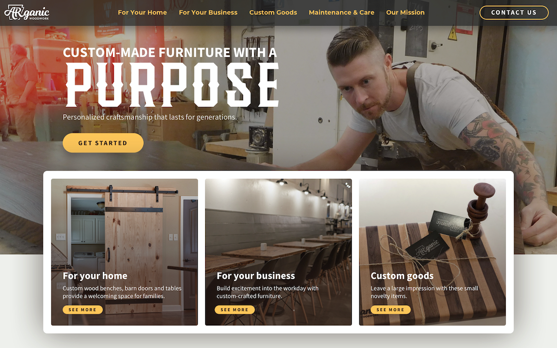 ARganic Woodwork homepage ARganic Woodwork homepage